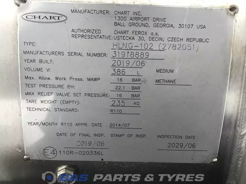 Scania LNG tank Scania 352 Liter 1776103 - Réservoir de carburant pour Camion: photos 5 Scania LNG tank Scania 352 Liter 1776103 - Réservoir de carburant pour Camion: photos 5