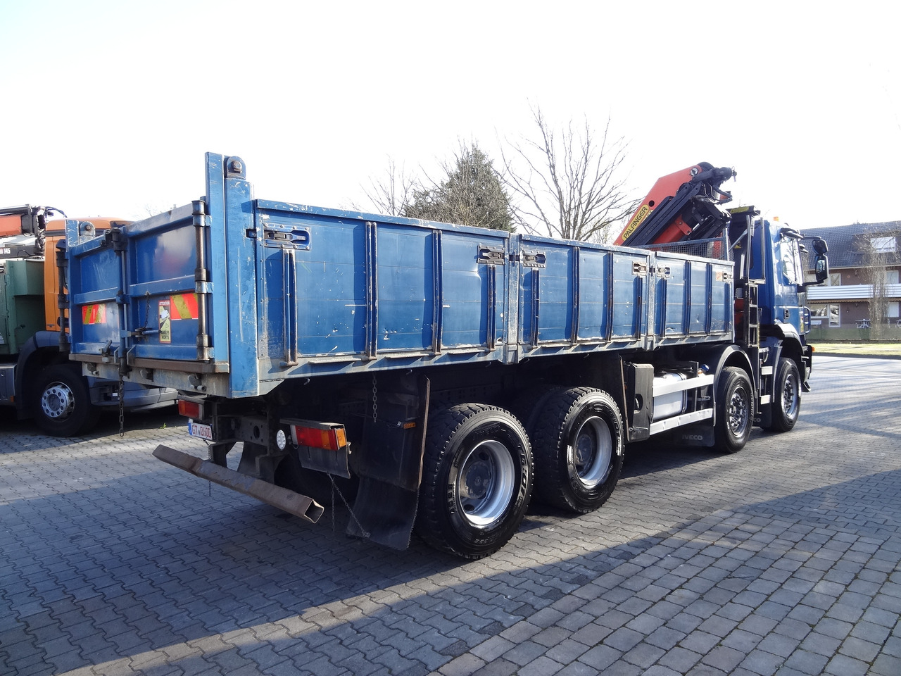 Camion benne, Camion grue Iveco Trakker AD340T41 8X4 Kipper Kran Palfinger 23002: photos 11