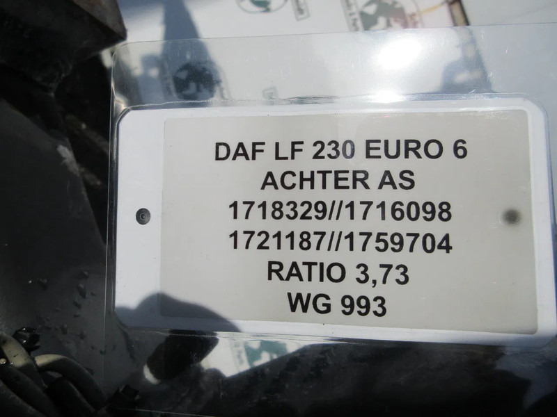 DAF 1718329 // 1716098 // 1721187 // 1759704 RATIO 3.73 DAF LF 230 EURO 6 MODEL 2020 - Essieu arrière pour Camion: photos 5 DAF 1718329 // 1716098 // 1721187 // 1759704 RATIO 3.73 DAF LF 230 EURO 6 MODEL 2020 - Essieu arrière pour Camion: photos 5