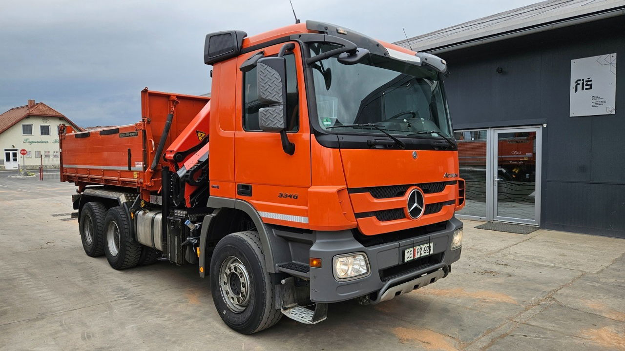 Mercedes-Benz Actros 3346 K palfinger PK 18002 - bordmatic - meiller tipper - EPS 3 pedals - Camion benne: photos 2 Mercedes-Benz Actros 3346 K palfinger PK 18002 - bordmatic - meiller tipper - EPS 3 pedals - Camion benne: photos 2