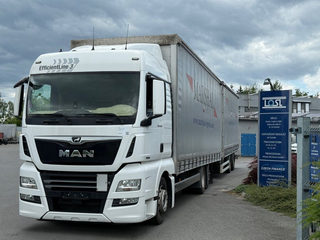MAN TGX24.510 EURO 6 6x2 + Wecon - Camion à rideaux coulissants, Remorque rideaux coulissants: photos 1 MAN TGX24.510 EURO 6 6x2 + Wecon - Camion à rideaux coulissants, Remorque rideaux coulissants: photos 1