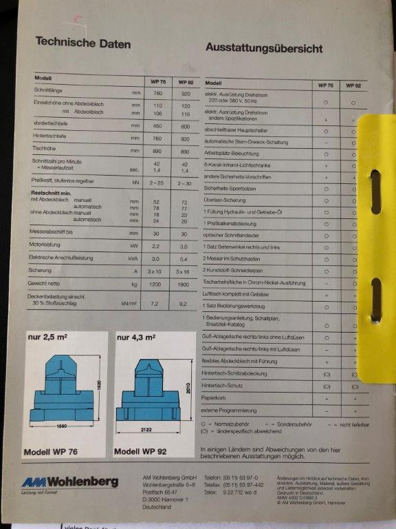 High-speed cutter Wohlenberg WP 76 SPM - Massicot: photos 3 High-speed cutter Wohlenberg WP 76 SPM - Massicot: photos 3