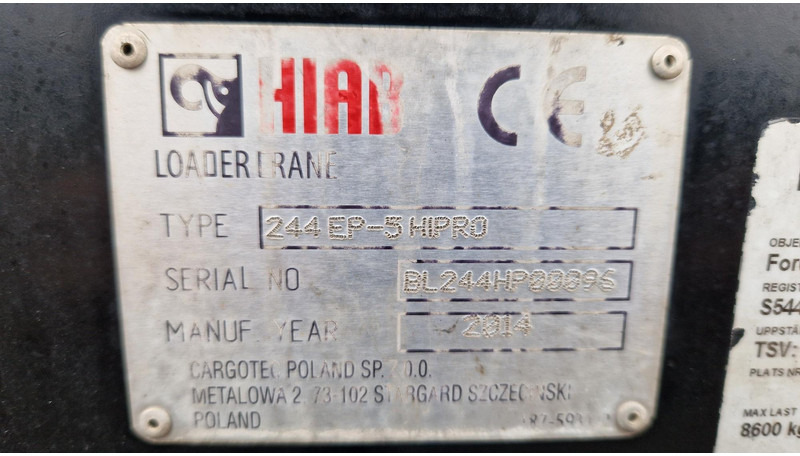 Hiab 244 EP-5 Hipro - Grue auxiliaire pour Camion: photos 5 Hiab 244 EP-5 Hipro - Grue auxiliaire pour Camion: photos 5