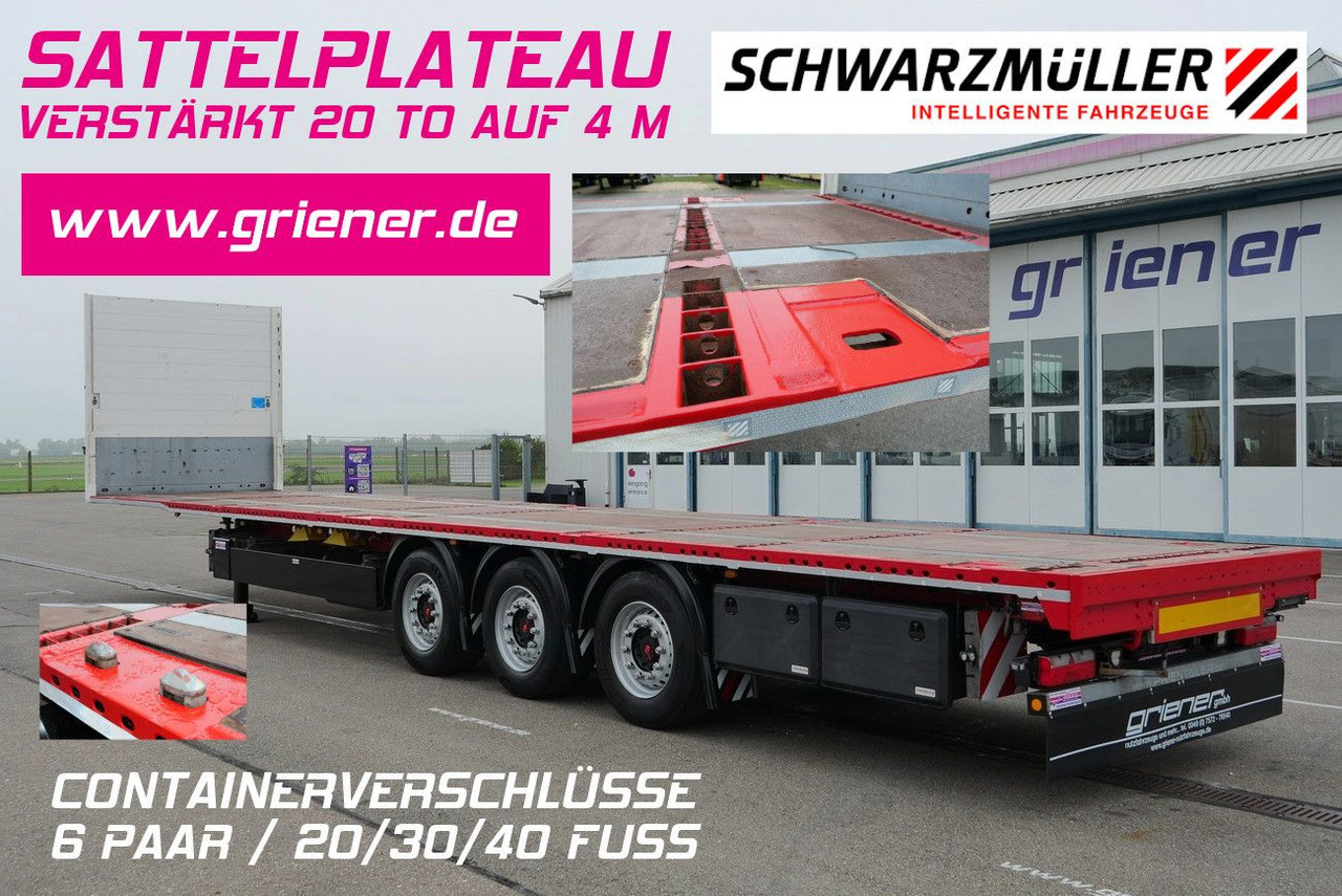 Schwarzmüller RH 80 / CONTAINER 1 x 40/2x20/1x 30 RUNGENTASCH - Semi-remorque plateau: photos 1 Schwarzmüller RH 80 / CONTAINER 1 x 40/2x20/1x 30 RUNGENTASCH - Semi-remorque plateau: photos 1
