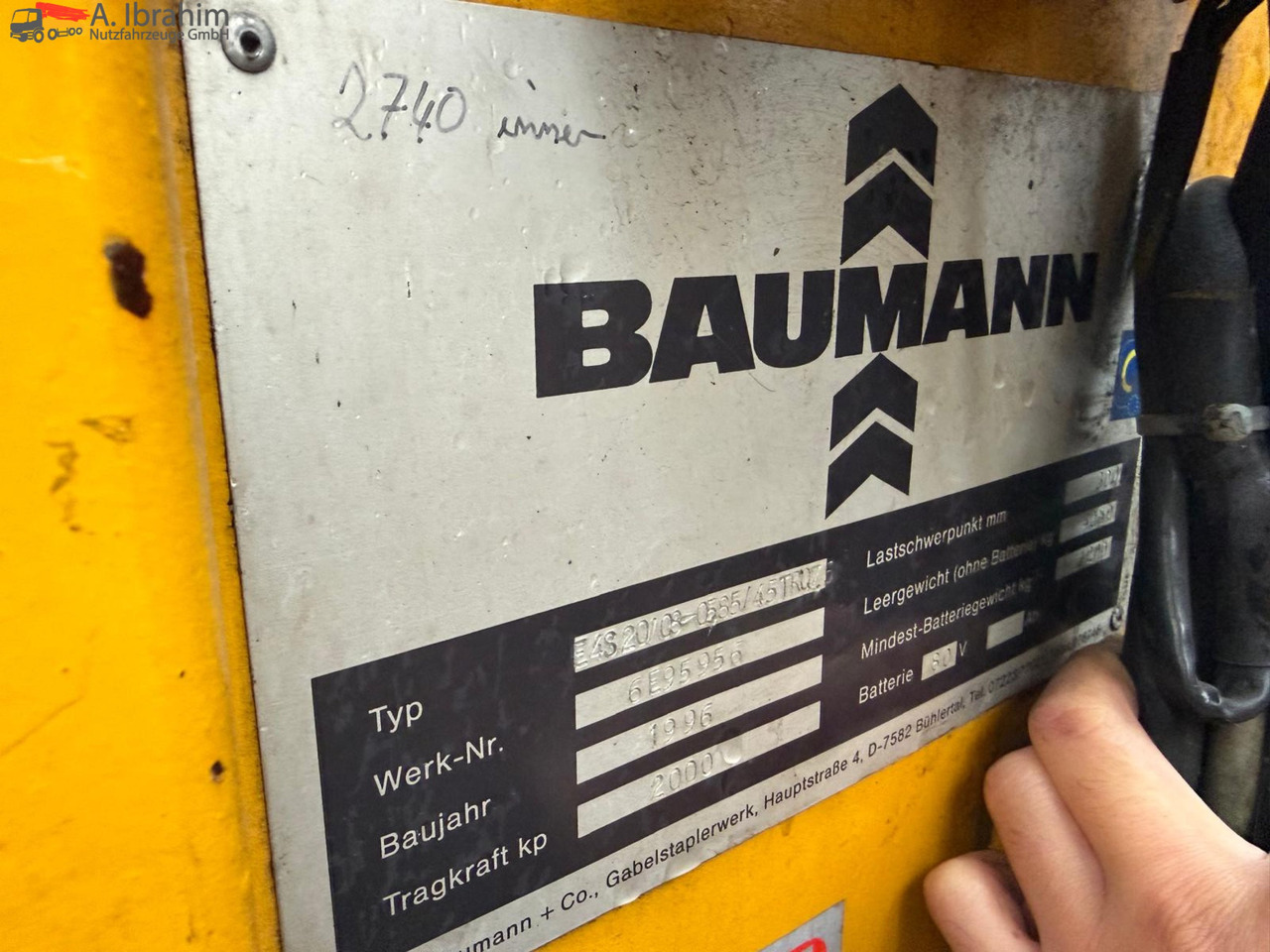 Baumann E 4S20/08 Elektrostapler | 2000 Kg Tragkraft | 80V Batterien - Chariot latéral: photos 3 Baumann E 4S20/08 Elektrostapler | 2000 Kg Tragkraft | 80V Batterien - Chariot latéral: photos 3