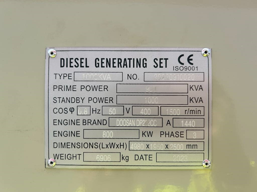 Doosan DP222CC - 1000 kVA Generator - DPX-19859 - Groupe électrogène: photos 4 Doosan DP222CC - 1000 kVA Generator - DPX-19859 - Groupe électrogène: photos 4