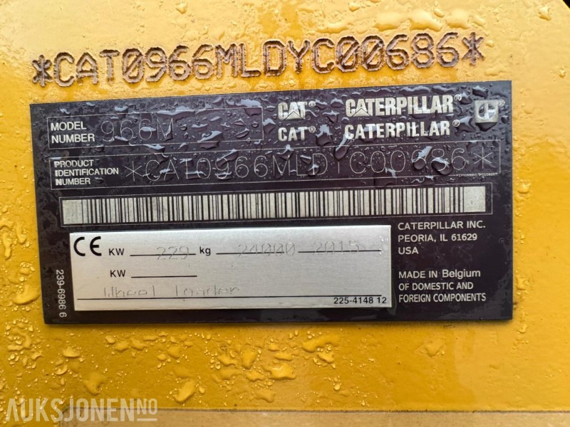 Chargeuse sur pneus 2015 CAT 966M FOREST MACHINE HJULLASTER, VEKT, SENTRALSMØRING, FULL SERVICEHISTORIKK, SKUFFE: photos 41 Chargeuse sur pneus 2015 CAT 966M FOREST MACHINE HJULLASTER, VEKT, SENTRALSMØRING, FULL SERVICEHISTORIKK, SKUFFE: photos 41