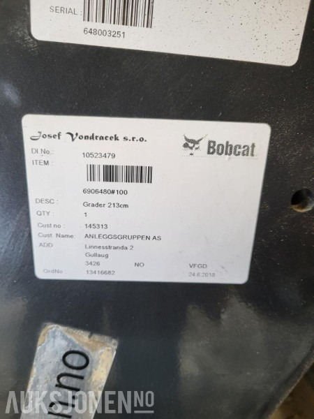 2018 Bobcat Grader 213 - Veiskrape til Bobcat - L'équipement de construction: photos 3 2018 Bobcat Grader 213 - Veiskrape til Bobcat - L'équipement de construction: photos 3