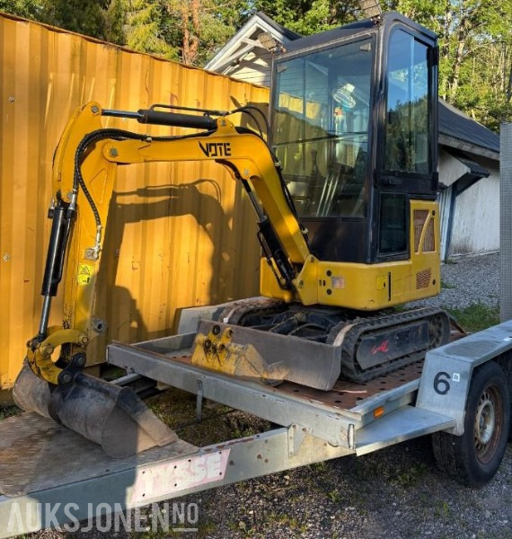 2022 Vote VTW-15 minigraver med 3 skuffer og Tysse henger - MVA-fri - Mini pelle: photos 1 2022 Vote VTW-15 minigraver med 3 skuffer og Tysse henger - MVA-fri - Mini pelle: photos 1