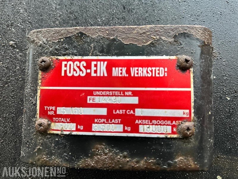 Machine agricole Foss-Eik FS160 Dumperhenger – Hardox 10 mm – Hydraulisk sving – 2016: photos 15 Machine agricole Foss-Eik FS160 Dumperhenger – Hardox 10 mm – Hydraulisk sving – 2016: photos 15