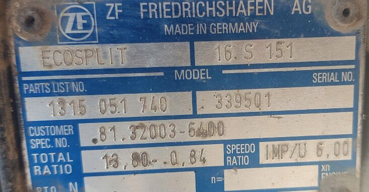 ZF Ecosplit 16S151 1315051740 truck - Boîte de vitesse pour Camion: photos 4 ZF Ecosplit 16S151 1315051740 truck - Boîte de vitesse pour Camion: photos 4