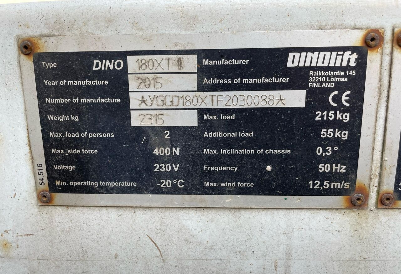 Dino 180XT II - Nacelle articulée: photos 4 Dino 180XT II - Nacelle articulée: photos 4