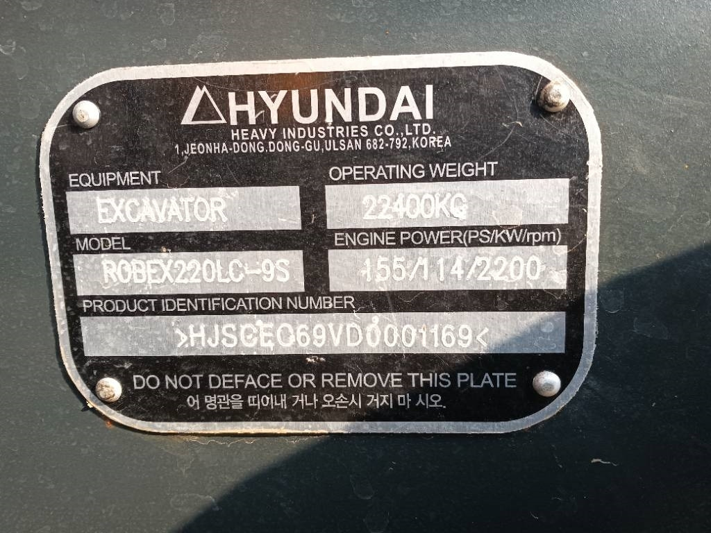 Hyundai 220-9S - Pelle sur chenille: photos 3 Hyundai 220-9S - Pelle sur chenille: photos 3