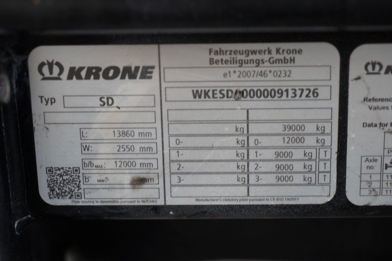 Semi-remorque plateau Krone NACZEPA PLATFORMA / OŚ PODNOSZONA / KOSZ NA PAL: photos 25 Semi-remorque plateau Krone NACZEPA PLATFORMA / OŚ PODNOSZONA / KOSZ NA PAL: photos 25