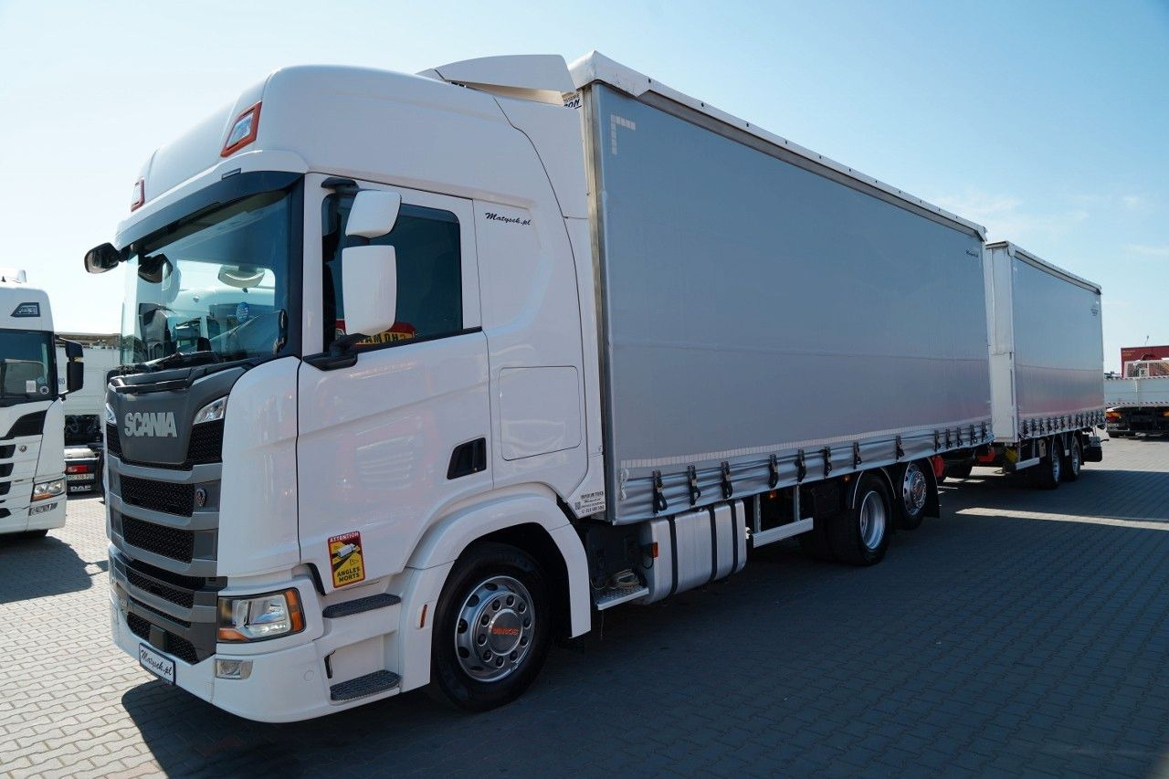 Scania R 450 / ZESTAW TANDEM 120 M3 / PRZEJAZDOWY / OŚ - Camion à rideaux coulissants: photos 2 Scania R 450 / ZESTAW TANDEM 120 M3 / PRZEJAZDOWY / OŚ - Camion à rideaux coulissants: photos 2