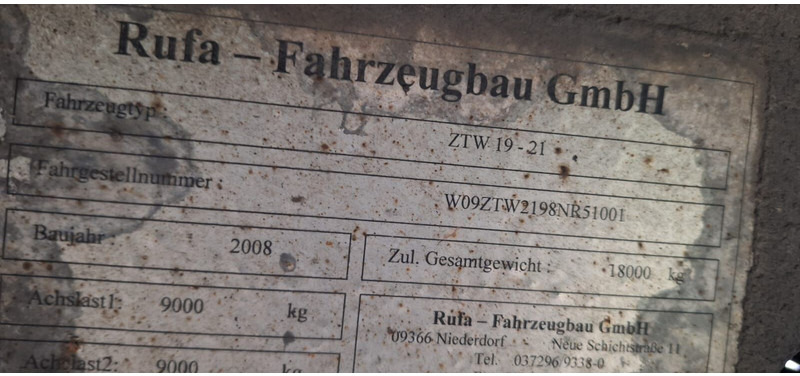 RUFA ZTW19-21 - Remorque rideaux coulissants: photos 4 RUFA ZTW19-21 - Remorque rideaux coulissants: photos 4