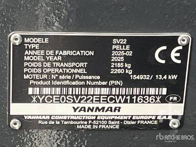 YANMAR SV22CR BL P4M C (Unused) - Mini pelle: photos 2 YANMAR SV22CR BL P4M C (Unused) - Mini pelle: photos 2
