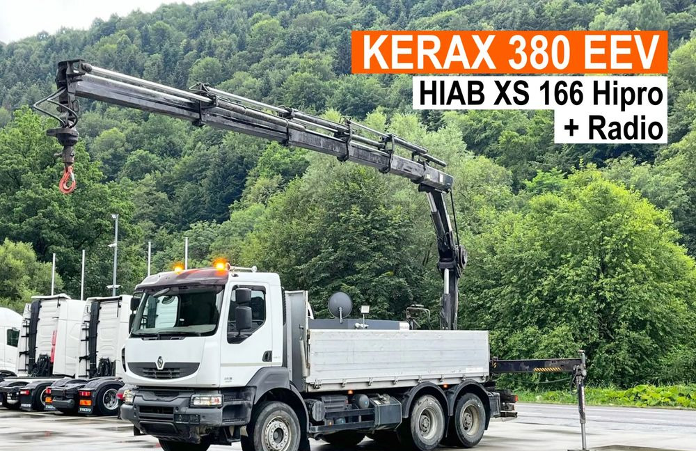 Renault Kerax 380 EEV // Skrzynia Burtowa // HIAB XS166 Hipro + Radio // Zwolnice // // - Camion plateau, Camion grue: photos 1 Renault Kerax 380 EEV // Skrzynia Burtowa // HIAB XS166 Hipro + Radio // Zwolnice // // - Camion plateau, Camion grue: photos 1