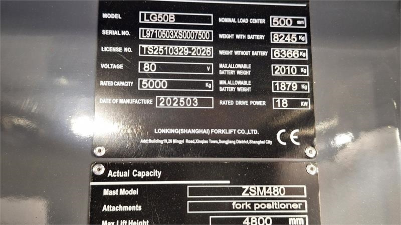 Chariot élévateur électrique Lonking Lg50b Ny: photos 10