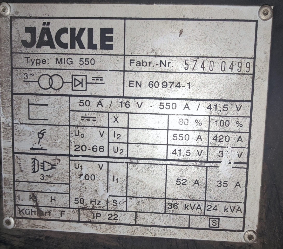 Jaeckle MIG 550 - Equipement de soudage: photos 3 Jaeckle MIG 550 - Equipement de soudage: photos 3