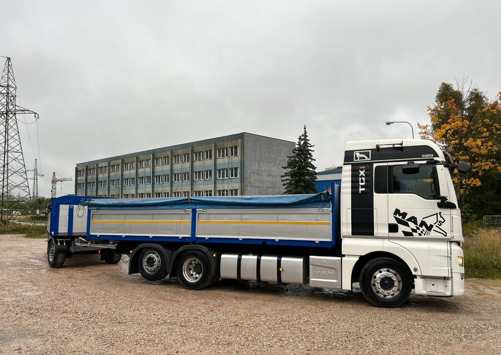 MAN TGX Tandem 1m burty TOP KOMPLET / ALUFELGI / zarejestrowany gotowy do pracy / przyczepa 18t / FULL OPCJA / 26.420 26.460 26.500 26.400 26.440 26.480 26.510 460 500 - Camion plateau: photos 2 MAN TGX Tandem 1m burty TOP KOMPLET / ALUFELGI / zarejestrowany gotowy do pracy / przyczepa 18t / FULL OPCJA / 26.420 26.460 26.500 26.400 26.440 26.480 26.510 460 500 - Camion plateau: photos 2