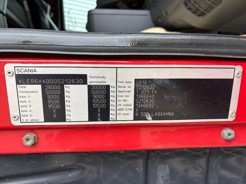 Tracteur routier Scania R500 V8 / 6x4 / HANDGESCHAKELD / SCHUIFSCHOTEL / HYDRAULIEK / RETARDER /: photos 8 Tracteur routier Scania R500 V8 / 6x4 / HANDGESCHAKELD / SCHUIFSCHOTEL / HYDRAULIEK / RETARDER /: photos 8