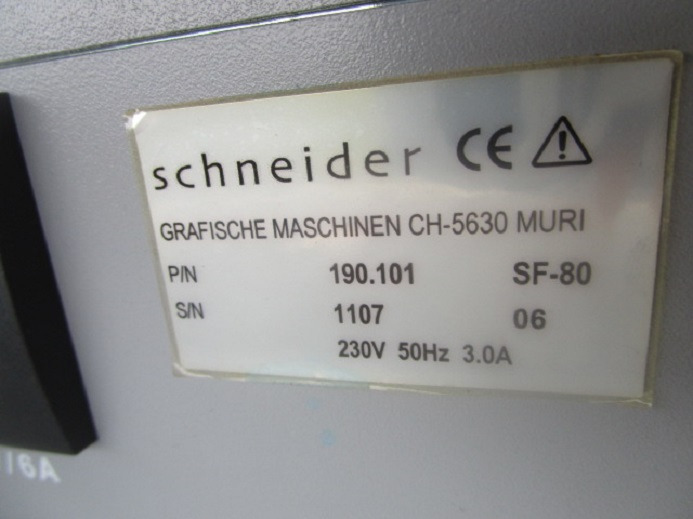 Machine d'impression SCHNEIDER SF-80: photos 6 Machine d'impression SCHNEIDER SF-80: photos 6