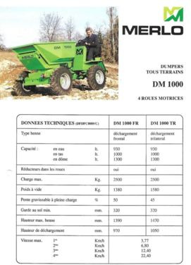 Merlo DM1000 Girabenne 4x4 à 5900 € HT - Mini tombereau: photos 2 Merlo DM1000 Girabenne 4x4 à 5900 € HT - Mini tombereau: photos 2