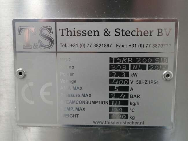 Machine agroalimentaire Thissen & Stecher mixing cooking kettle TSRR-200SLD: photos 11 Machine agroalimentaire Thissen & Stecher mixing cooking kettle TSRR-200SLD: photos 11