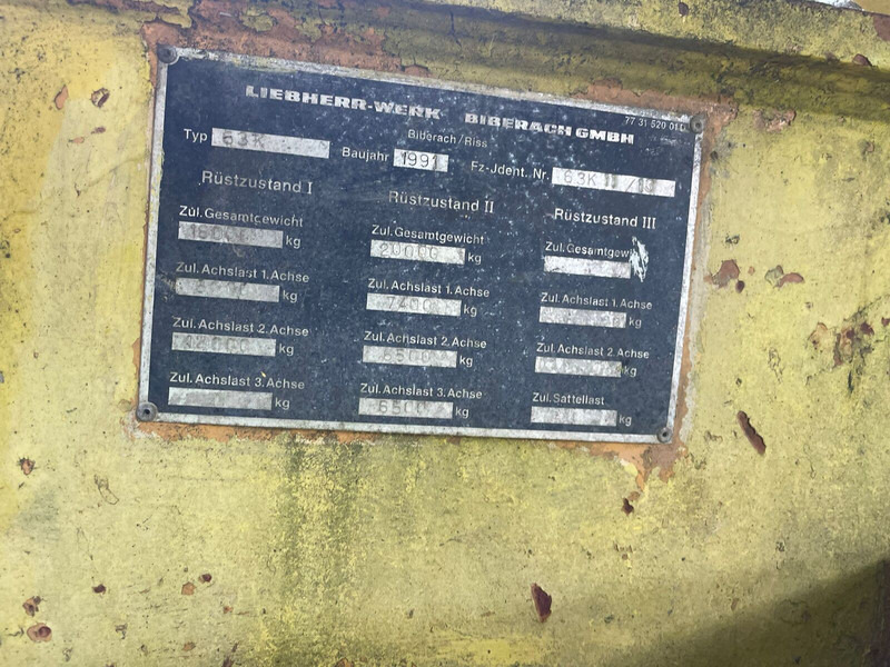 Grue à tour Liebherr 63K, 1991yom: photos 15 Grue à tour Liebherr 63K, 1991yom: photos 15