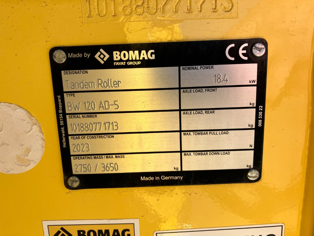 BOMAG DE BW 120 AD-5 Stage V/Tier 4f - Compacteur: photos 2 BOMAG DE BW 120 AD-5 Stage V/Tier 4f - Compacteur: photos 2