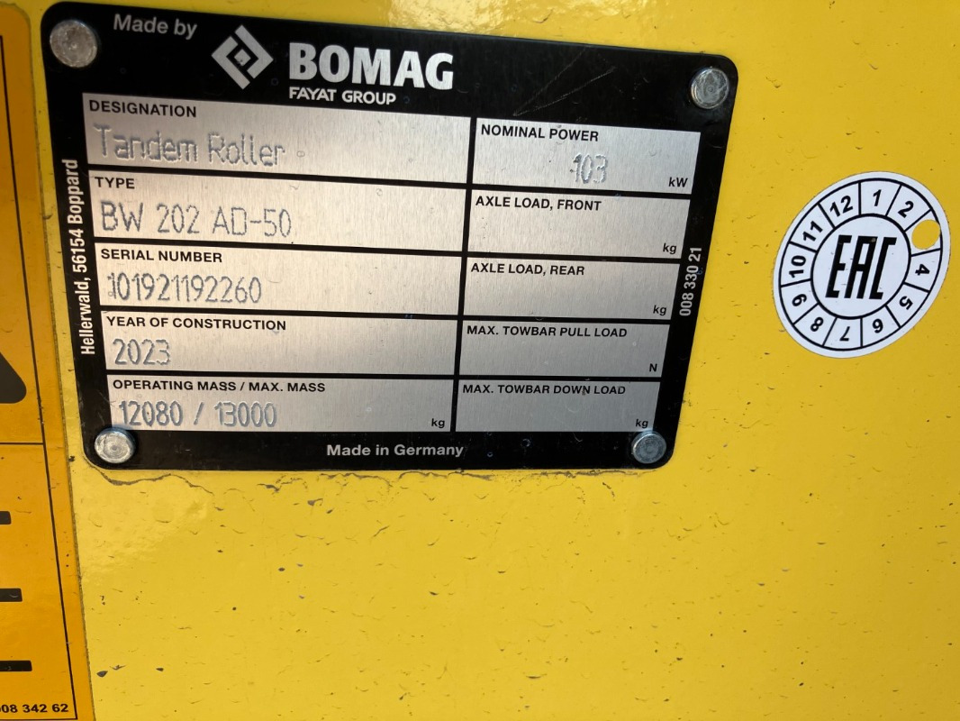 BOMAG DE BW 202 AD-50 Stage II/Tier 2 - Rouleau compresseur: photos 1 BOMAG DE BW 202 AD-50 Stage II/Tier 2 - Rouleau compresseur: photos 1
