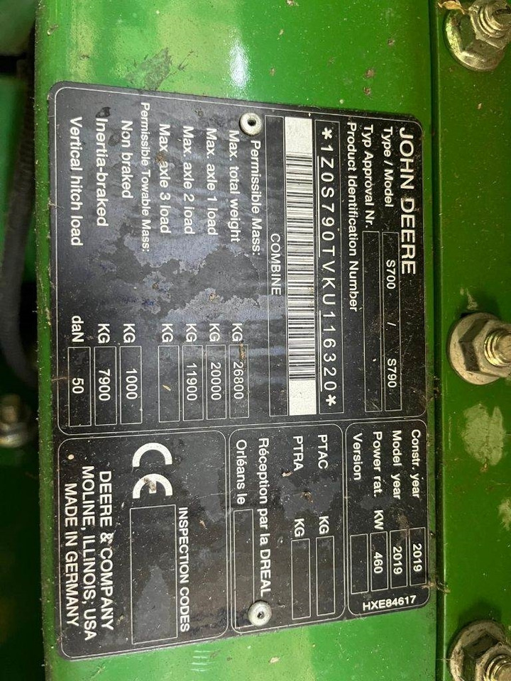 John Deere S790 i - Moissonneuse-batteuse: photos 4 John Deere S790 i - Moissonneuse-batteuse: photos 4