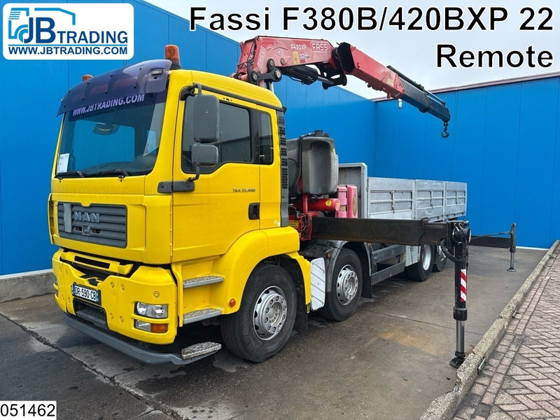 MAN TGA 35 400 8x2, Handgeschakeld, Fassi, Remote - Camion plateau, Camion grue: photos 1 MAN TGA 35 400 8x2, Handgeschakeld, Fassi, Remote - Camion plateau, Camion grue: photos 1