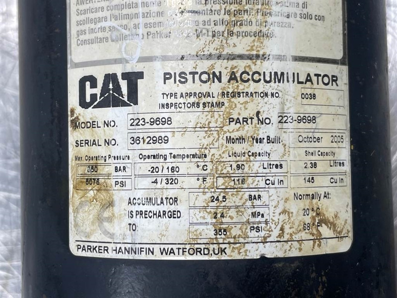 Cat 924G-223-9698-Piston accumulators/Kolbenspeicher - Hydraulique pour Engins de chantier: photos 3 Cat 924G-223-9698-Piston accumulators/Kolbenspeicher - Hydraulique pour Engins de chantier: photos 3