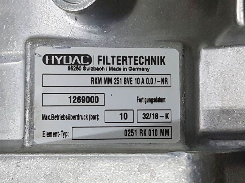 Hydac RKM MM 251 BVE 10 A 0.0/-NR-1269000-Filter - Hydraulique pour Engins de chantier: photos 5 Hydac RKM MM 251 BVE 10 A 0.0/-NR-1269000-Filter - Hydraulique pour Engins de chantier: photos 5