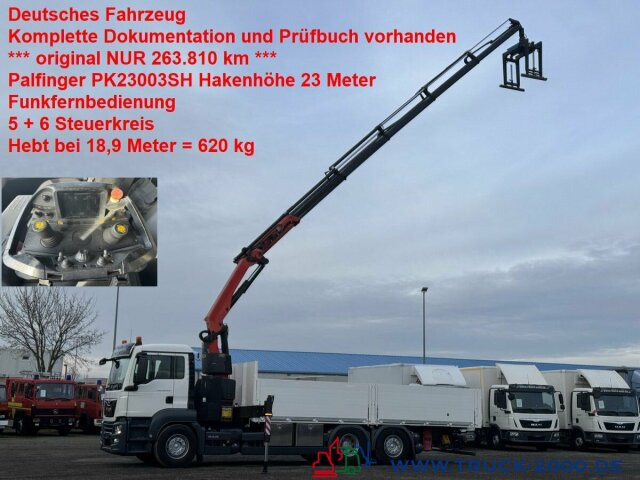 MAN TGS 26.420 Palfinger Pk23002SH 23m H.Höhe 263TKM - Camion grue, Camion plateau: photos 1 MAN TGS 26.420 Palfinger Pk23002SH 23m H.Höhe 263TKM - Camion grue, Camion plateau: photos 1