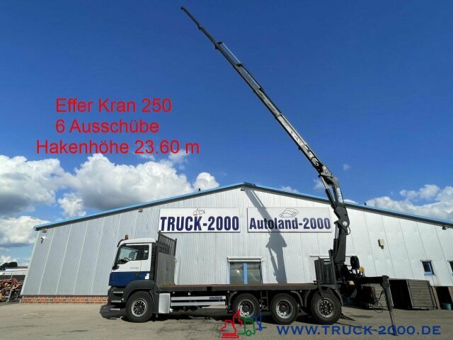 MAN TGS 35.400 8x4 Effer 250 6S Höhe 23,5m NL:16,3T - Camion plateau, Camion grue: photos 1 MAN TGS 35.400 8x4 Effer 250 6S Höhe 23,5m NL:16,3T - Camion plateau, Camion grue: photos 1