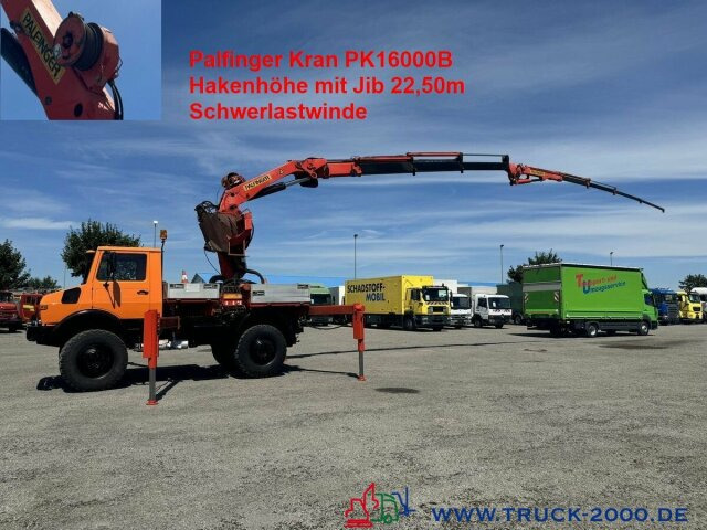 Unimog U1700 Kran PK16000 + Jib Höhe 22,50m + Winde - Camion grue: photos 1 Unimog U1700 Kran PK16000 + Jib Höhe 22,50m + Winde - Camion grue: photos 1