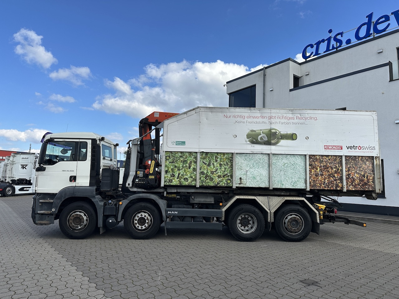 MAN TGS 35.400 8x2  Intarder   PK 16502 Glasmulde - Camion ampliroll, Camion grue: photos 5 MAN TGS 35.400 8x2  Intarder   PK 16502 Glasmulde - Camion ampliroll, Camion grue: photos 5