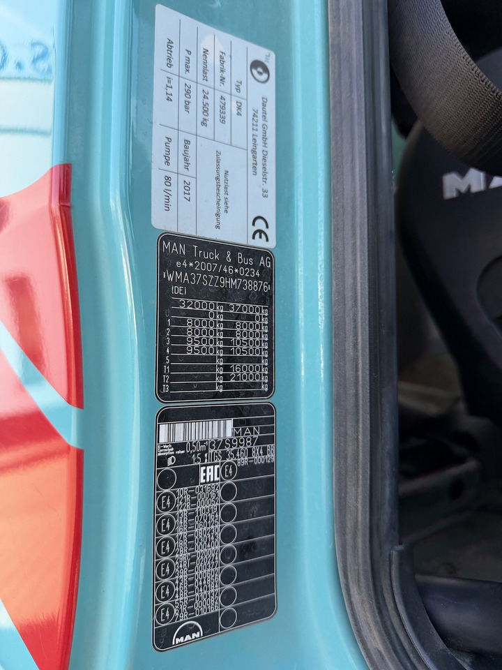 Camion benne MAN TGS 35.460 8x4  Dautel   Intarder: photos 14