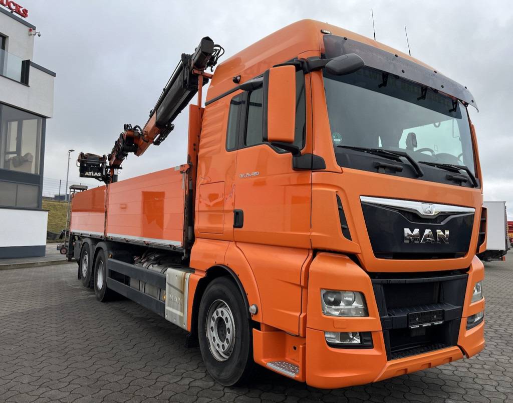 Camion grue, Camion plateau MAN TGX 26.480 6x2  Atlas 145.2 Baustoff: photos 13