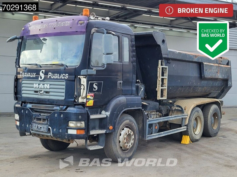 MAN TGA 33.360 6X4 BROKEN ENGINE 13m3 Meiller tipper Steel suspension Manual Euro 4 - Camion benne: photos 1 MAN TGA 33.360 6X4 BROKEN ENGINE 13m3 Meiller tipper Steel suspension Manual Euro 4 - Camion benne: photos 1