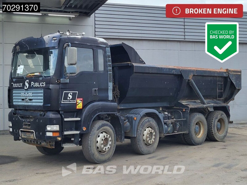 MAN TGA 35.480 8X4 BROKEN ENGINE! 16m3 tipper Steel suspension Manual Retarder Euro 2 - Camion benne: photos 1 MAN TGA 35.480 8X4 BROKEN ENGINE! 16m3 tipper Steel suspension Manual Retarder Euro 2 - Camion benne: photos 1