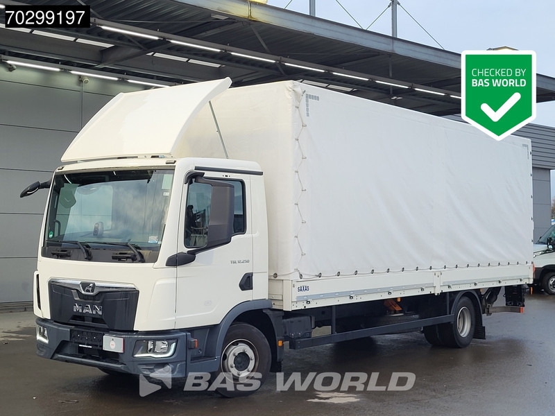 MAN TGL 12.250 4X2 12tonner 1500kg Ladebordwand Automatic Cruise Control Euro 6 - Camion à rideaux coulissants: photos 1 MAN TGL 12.250 4X2 12tonner 1500kg Ladebordwand Automatic Cruise Control Euro 6 - Camion à rideaux coulissants: photos 1