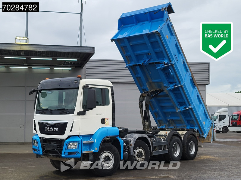 MAN TGS 35.440 8X4 14m3 Meiller 2-way tipper Automatic Big-Axle Steelsuspension Euro 6 - Camion benne: photos 1 MAN TGS 35.440 8X4 14m3 Meiller 2-way tipper Automatic Big-Axle Steelsuspension Euro 6 - Camion benne: photos 1