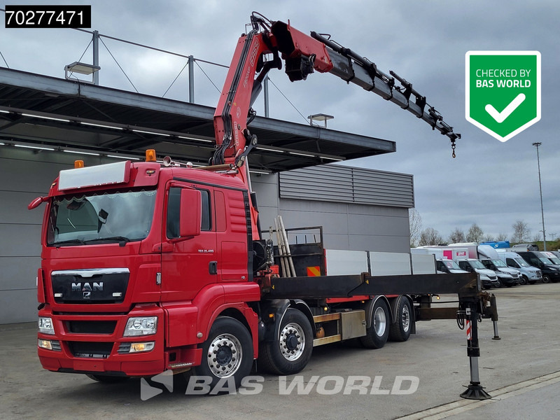 MAN TGS 35.480 8X4 Fassi F800BXP.28 Kran Crane Hydrodrive Lift-Lenkachse Euro 4 - Camion plateau, Camion grue: photos 1 MAN TGS 35.480 8X4 Fassi F800BXP.28 Kran Crane Hydrodrive Lift-Lenkachse Euro 4 - Camion plateau, Camion grue: photos 1