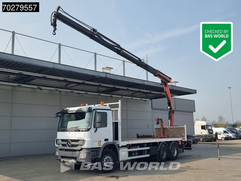 Mercedes-Benz Actros 2641 6X4 Palfinger PK18002-EH Remote Full Steel Euro 5 - Camion plateau, Camion grue: photos 1 Mercedes-Benz Actros 2641 6X4 Palfinger PK18002-EH Remote Full Steel Euro 5 - Camion plateau, Camion grue: photos 1