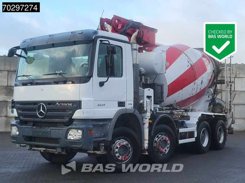 Camion pompe Mercedes-Benz Actros 3241 8X4 Putzmeister M24-3 Pump + 9m3 LIEBHERR Mixer Steelsuspension 3-Pedals Euro 4: photos 1