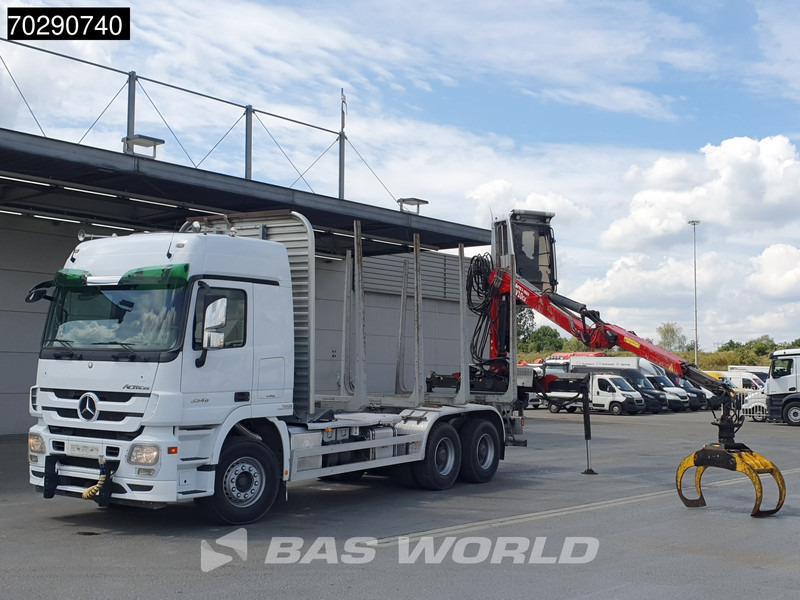 Camion grumier, Camion grue Mercedes-Benz Actros 3346 6X4 Original KM's! Wood Crane Big-Axle Steelsuspension Euro 5: photos 6